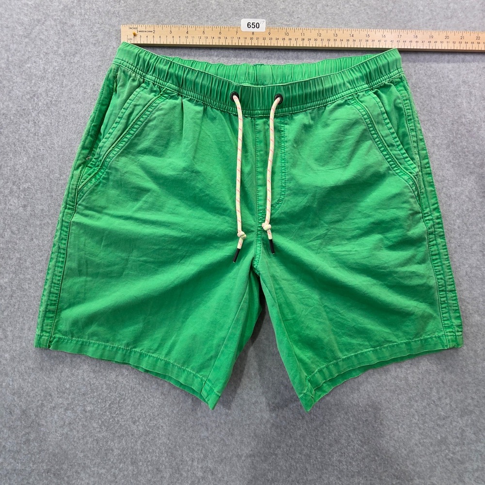 Union Mens Green Drawstring Elastic Waist Casual Shorts Size Large